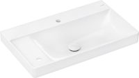 Hansgrohe Xelu Q Waschbecken 80x48cm mit 2 Hahnlöchern, ohne Überlauf, Ablage links, weiß 61031450