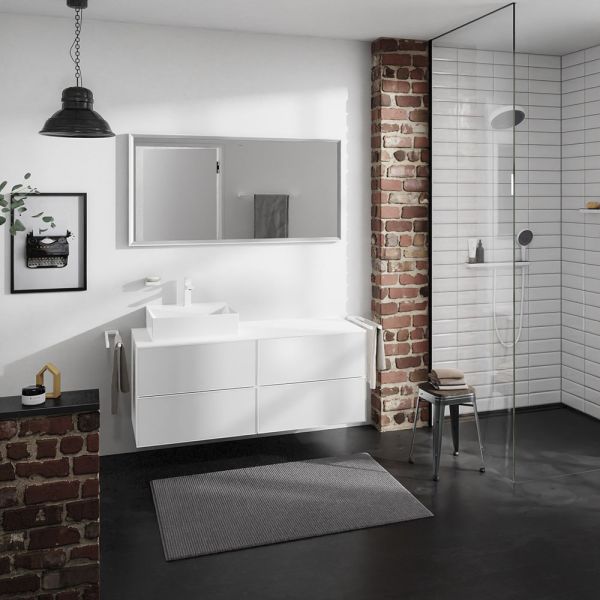 Hansgrohe Xevolos E Unterschrank 137cm für Aufsatzwaschtisch links mit Konsole, 4 Schubkästen