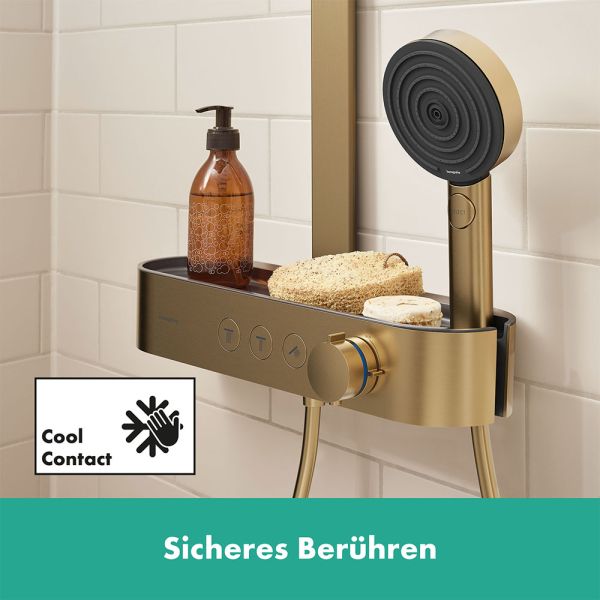 Hansgrohe Pulsify S Showerpipe 260 2jet mit Brausethermostat ShowerTablet Select 400, brushed bronze
