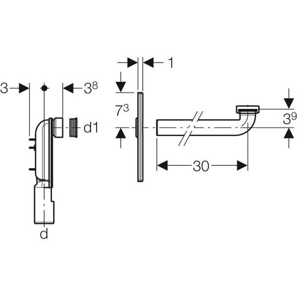 Geberit UP-Siphon für Waschtisch, mit Fertigbauset