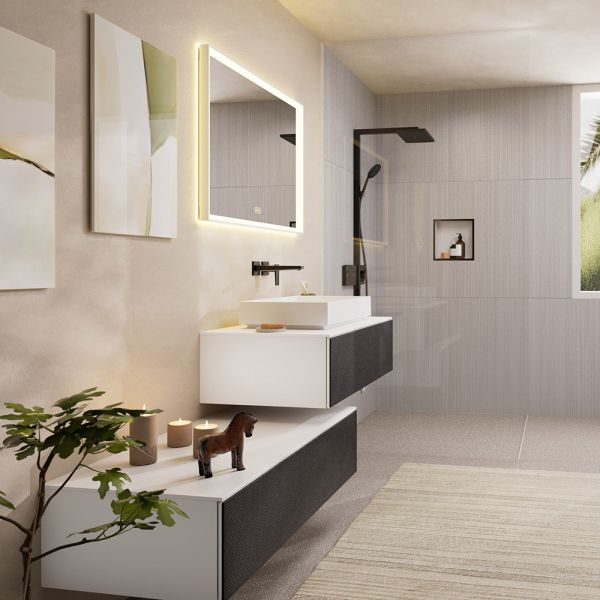 hansgrohe Xevolos E Konsole 98x55cm für Aufsatzwaschtisch mittig ohne Hahnloch