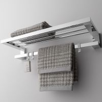 emco loft Handtuchablage 60cm mit Badetuchhalter, 3 abnehmbaren Haken, chrom 056800160