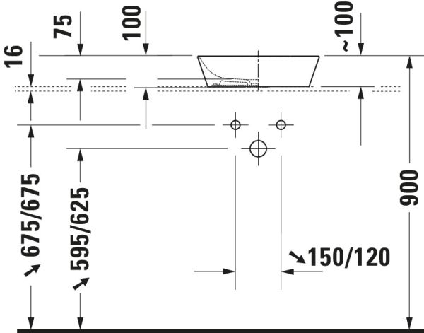 Duravit Cape Cod Aufsatzbecken 40x36 weiss matt 23284032001