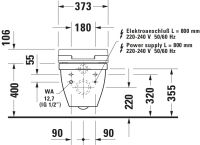 Vorschau: Duravit Starck 3 Wand-WC für Dusch-WC-Sitz SensoWash® 62x36,5cm, oval, weiß