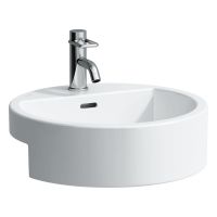 Laufen Living City Halbeinbauwaschtisch mit Überlauf 46x46cm, weiß H8134310001041