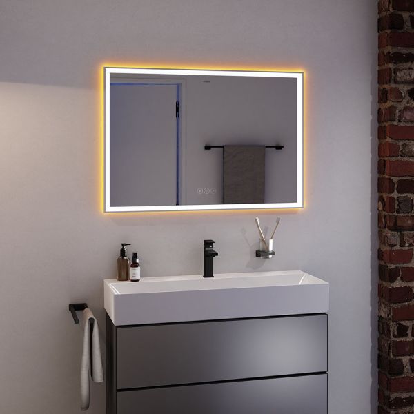 Hansgrohe Xarita E Spiegel mit LED-Beleuchtung 100x70cm kapazitiver Berührungssensor, weiß matt, 54986700