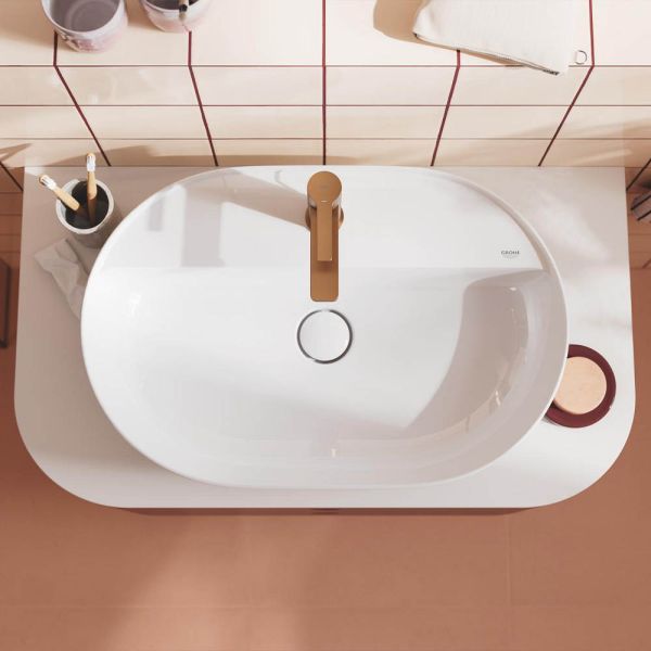 Grohe Lineare Einhebelmischer XS-Size, Ablaufgarnitur, Kaltstart, warm sunset gebürstet 23790DL1