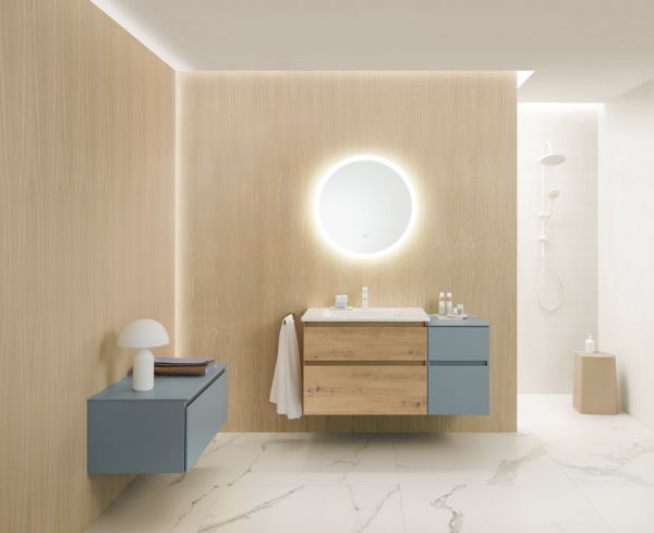 Burgbad Lin20 Doppelwaschtisch 162cm mit Unterschrank, 4 Auszüge, wandhängend