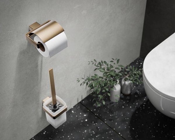 emco loft Toilettenbürstengarnitur Kristallglas satiniert, bronze gebürstet 051501700
