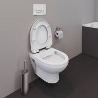 Vorschau: Duravit No.1 Wand-WC Set inkl. WC-Sitz mit Absenkautomatik, 48x36,5cm, oval, rimless, weiß