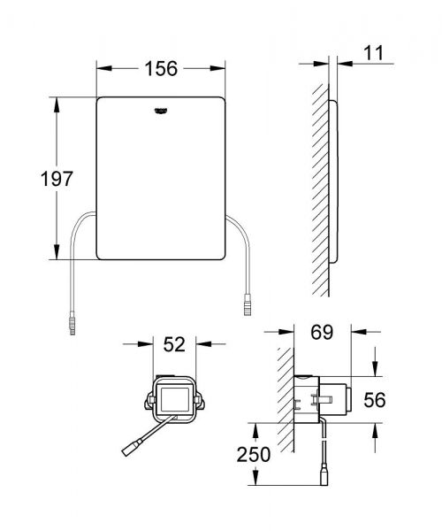 Grohe WC-Funk-Electronic für Stützklappgriffe mit Sendern, edelstahl