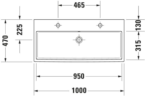 Duravit Vero Air Waschtisch rechteckig 100x47cm, ohne Überlauf, ohne Hahnloch, weiß 2350100079