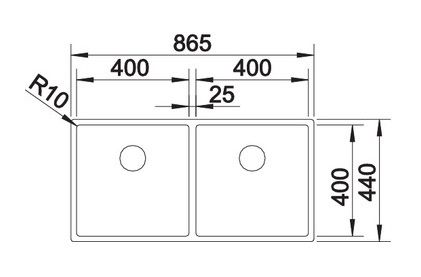 Blanco Claron 400/400-U Doppel-Edelstahlspüle, edelstahl seidenglanz