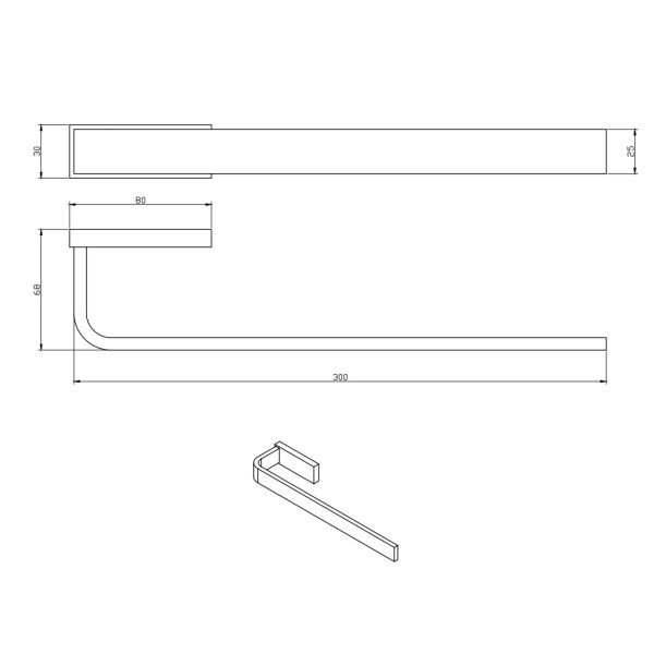 Giese Handtuchhalter starre Ausführung 30cm, chrom 91750-02 2