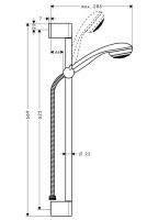 Vorschau: Hansgrohe Crometta 85 Mono Green Brauseset EcoSmart 6l/min, 0,65m, chrom