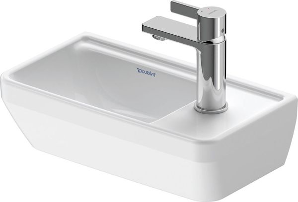 Duravit D-Neo Handwaschbecken rechteckig 40x22cm, mit Hahnloch rechts, mit WonderGliss, weiß 07394000411