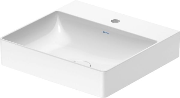 Duravit DuraSquare Waschtisch 50x47cm, ohne Überlauf, mit Wondergliss, mit nicht verschließbarem Ablaufventil, weiß 23535000711