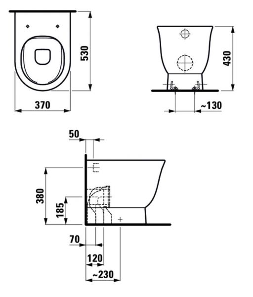 Laufen The New Classic Stand-WC, Tiefspüler, spülrandlos, Abgang waagerecht oder senkrecht 82385.1