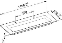 Vorschau: Keuco Royal 60 Keramik-Waschtisch mit 2x1 Hahnloch, 140,9x1,7x53,8cm 32160311402