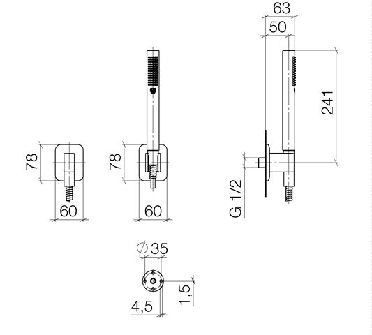 Dornbracht Lissé Schlauchbrausegarnitur mit Einzelrosetten FlowReduce