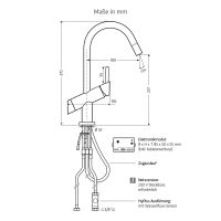 Vorschau: WimTec VIVA K4 HyPlus Küchenarmatur 230V, Freispül-Automatik Netzbetrieb, chrom
