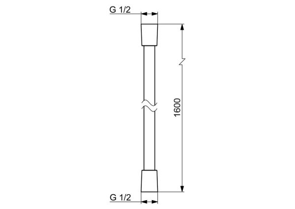 Hansa Brauseschlauch 1,6m, chrom