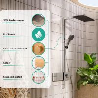 Vorschau: hansgrohe Raindance Alive Q Duschsystem 210/340 EcoSmart, ShowerSelect, brushed bronze