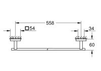 Vorschau: Grohe QuickFix Start Cube Badetuchhalter 60cm, zum Kleben oder Bohren