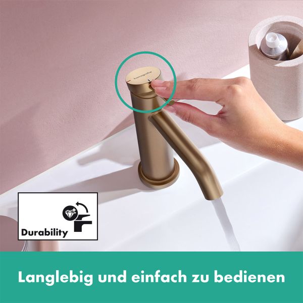 Hansgrohe Tecturis S Waschtischarmatur 110 CoolStart wassersparend+ ohne Ablaufgarn., brushed bronze