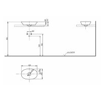 Vorschau: TOTO Linearceram Aufsatzwaschtisch TL, oval, 40x26cm, mit Schaftventil, weiß CeFiONtect