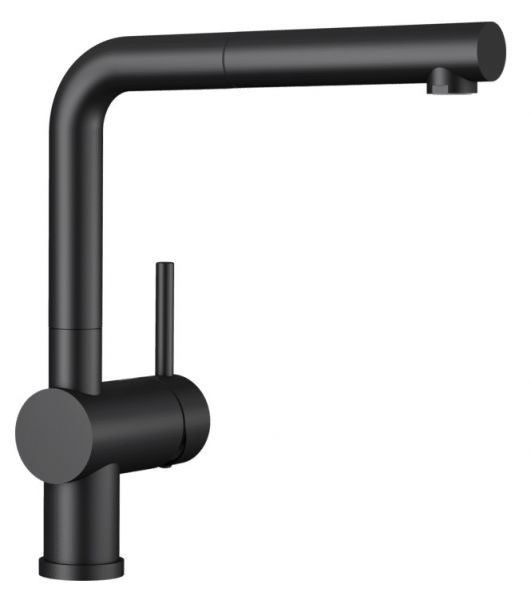 Blanco Linus-S Einhebel-Küchenmischer mit ausziehbarem Auslauf, schwarz matt
