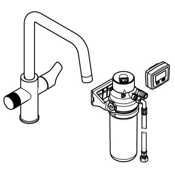 Grohe Blue Pure Start Küchenarmatur Starter Set mit U-Auslauf und Mini Aktivkohle-Filter, chrom