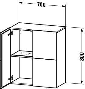 Duravit L-Cube Halbhochschrank 70x80x36,3cm mit 2 Türen