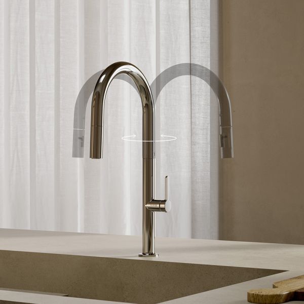 Kludi AUREA Küchenarmatur mit ausziehbarer Brause, chrom 558520575