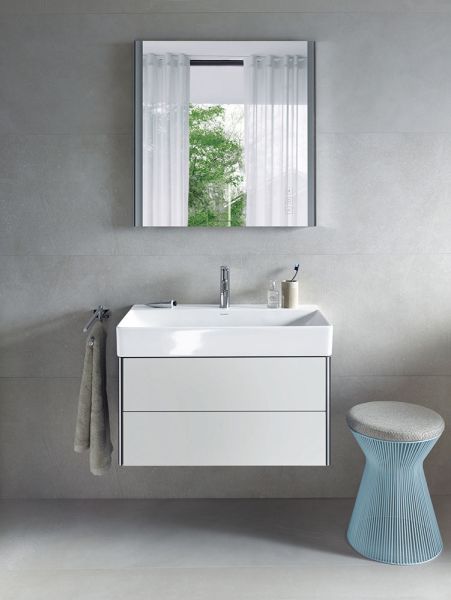 Duravit DuraSquare Waschtisch 80x47cm, ohne Überlauf, mit Wondergliss, mit nicht verschließbarem Ablaufventil, weiß 23538000711