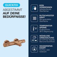 Vorschau: Grohe Precision Feel Thermostat-Wannenbatterie mit ProGrip Rändelstruktur, warm sunset gebürstet