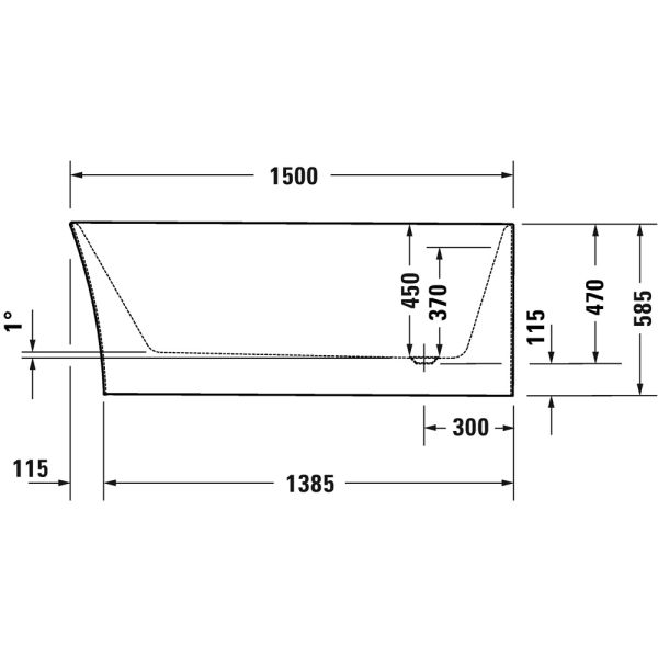 Duravit DuraSenja Eck-Badewanne 150x75cm, weiß, rechts 700577000000000