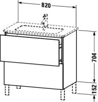 Vorschau: Duravit L-Cube Waschtischunterschrank bodenstehend 82x48cm mit 2 Schubladen für ME by Starck 233683