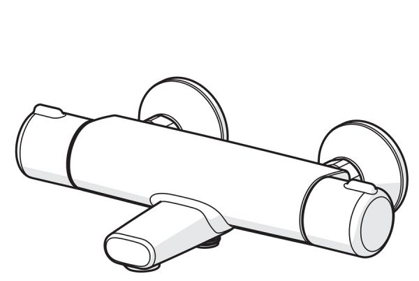 Hansa Hansamicra Wannen-Thermostat-Batterie, für Wandaufbau, chrom