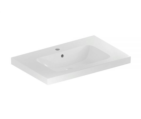 Geberit iCon Light Waschtisch mit Ablagefläche 90x48cm, weiß 1 Hahnloch mit Überlauf