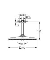 Vorschau: Grohe Rainshower 310 Mono Cube Kopfbrauseset Deckenauslass 14,2cm, chrom
