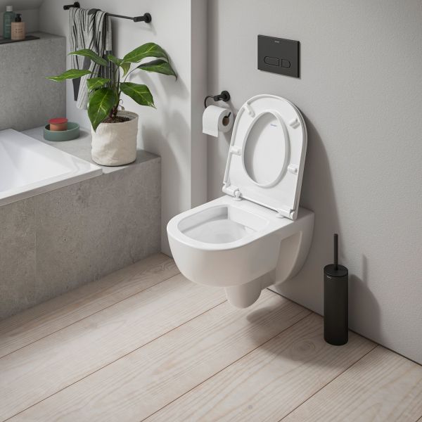Duravit D-Code Wand-WC rimless Set mit SoftClose WC-Sitz 54x37cm, weiß 45130900A1
