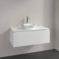 Villeroy&Boch Legato Waschtischunterschrank 100x50cm für Aufsatzwaschtisch, 1 Auszug glossy white B57100DH