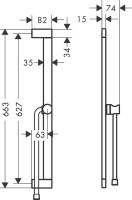 Vorschau: Hansgrohe Unica Brausestange E Puro 65cm mit Brausehalter und Brauseschlauch, weiß matt