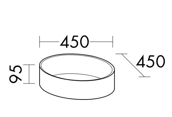 Burgbad Sys30 Mineralguss-Aufsatzbecken rund, Ø 45cm