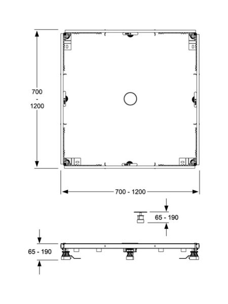 MEPA Montagerahmen SF Rechteck bis 120x120cm Universal