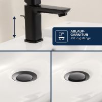 Vorschau: Grohe Lineare Wasserhahn S-Size, Zugstangen-Ablaufgarnitur, wassersparend, schwarz matt
