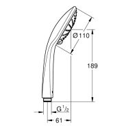 Vorschau: Grohe Vitalio Joy 110 Duo Handbrause mit 2 Strahlarten, chrom