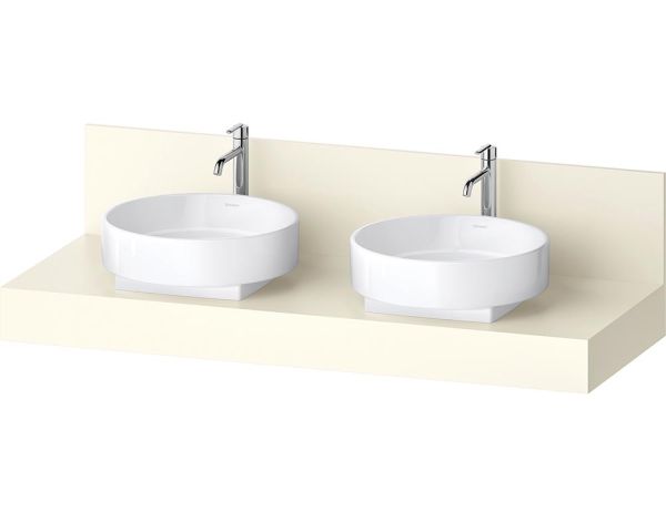 Duravit Balcoon Konsole 140x55cm für 2 Aufsatzwaschbecken, elfenbein matt