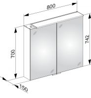 Vorschau: Keuco Royal L1 Spiegelschrank 80x74,2cm, silber-gebeizt-eloxiert